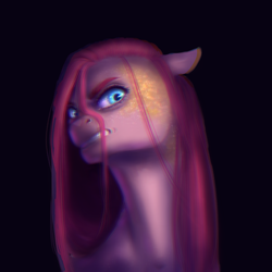 Size: 2449x2449 | Tagged: safe, artist:pjj0, pinkie pie, earth pony, pony, g4, bust, female, gritted teeth, mare, pinkamena diane pie, portrait, simple background, solo, teeth