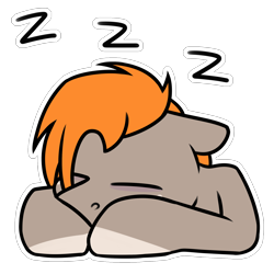 Size: 2000x2000 | Tagged: safe, artist:jellysketch, oc, oc only, oc:carmel, pegasus, pony, eyes closed, high res, onomatopoeia, outline, pegasus oc, simple background, sleeping, sleepy, solo, sound effects, transparent background, white outline, zzz