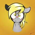 Size: 2580x2580 | Tagged: safe, artist:isaac_pony, derpy hooves, pegasus, pony, g4, :o, blushing, bust, cute, derp, derpabetes, face, female, gradient background, head, head only, mare, open mouth, solo, sternocleidomastoid, vector