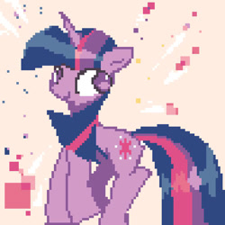 Size: 768x768 | Tagged: safe, artist:tingsan, twilight sparkle, pony, unicorn, g4, digital art, female, floppy ears, mare, pixel art, solo, unicorn twilight