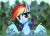 Size: 2769x2000 | Tagged: safe, artist:dacaoo, rainbow dash, pegasus, pony, g4, blurry background, bubble, cheek fluff, female, high res, looking at you, mare, outdoors, smiling, smiling at you, solo, spread wings, submerged, water, wings