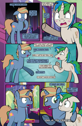 Size: 1920x2948 | Tagged: safe, artist:alexdti, oc, oc:brainstorm (alexdti), oc:star logic, pony, unicorn, comic:quest for friendship retold, floppy ears, horn, indoors, male, stallion