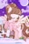 Size: 1220x1822 | Tagged: safe, artist:cstrawberrymilk, oc, oc only, oc:strawberry milk, pegasus, pony, g4, blushing, brown mane, brown tail, clothes, cloud, coat markings, colored hooves, cream coat, cream hooves, ear piercing, earring, eyelashes, eyes closed, facial markings, female, female oc, flying, hearth's warming eve, hooves, jewelry, mare, mare oc, moon, night, outdoors, pegasus oc, piercing, pink sweater, ponysona, ponytail, ponyville, purple sky, screencap background, snip (coat marking), snow, snowfall, solo, spread wings, sweater, tail, three quarter view, tied mane, turned head, turtleneck, turtleneck sweater, two toned mane, two toned tail, wallpaper, wings, winter, yellow hooves