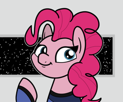 Size: 2048x1699 | Tagged: safe, artist:ewoudcponies, part of a set, pinkie pie, earth pony, pony, g4, bust, clothes, female, looking at you, mare, smiling, smiling at you, solo, space, spaceship, uniform