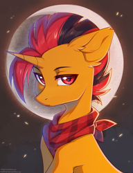 Size: 2300x3000 | Tagged: safe, alternate version, artist:fensu-san, oc, oc only, oc:selest light, pony, unicorn, ear fluff, ears, hair, high res, horn, looking at you, male, mane, red eyes, solo, stallion, unicorn oc