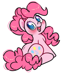 Size: 750x900 | Tagged: safe, artist:paperbagpony, pinkie pie, earth pony, pony, g4, blushing, cute, diapinkes, female, looking back, mare, simple background, solo, white background