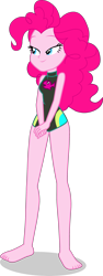 Size: 1313x3510 | Tagged: safe, alternate version, artist:dustinwatsongkx, edit, pinkie pie, human, equestria girls, g4, my little pony equestria girls: better together, accessory swap, clothes, clothes swap, feet, female, fluttershy's one-piece swimsuit, fluttershy's swimsuit, fluttershy's wetsuit, one-piece swimsuit, sandals, simple background, solo, swimsuit, swimsuit edit, swimsuit swap, transparent background, vector