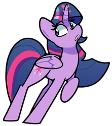 Size: 797x900 | Tagged: safe, alternate version, artist:kindakismet, twilight sparkle, alicorn, pony, g4, raised hoof, simple background, solo, sparkles, transparent background, twilight sparkle (alicorn)