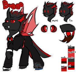 Size: 877x830 | Tagged: safe, artist:fluffyghost, oc, oc only, oc:buggo, changeling, clothes, red changeling, simple background, solo, suit, transparent background