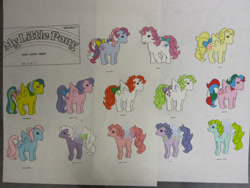 Size: 1600x1200 | Tagged: safe, forget-me-not, honeysuckle, lily (g1), lofty, masquerade (g1), morning glory, north star (g1), paradise, surprise, sweet stuff, truly, whizzer, wind whistler, earth pony, flutter pony, pegasus, pony, g1, official, adorablesuckle, adoraprise, bow, cute, female, forgetmedorable, g1 lilybetes, g1 masqueradorable, g1 northabetes, loftybetes, mare, morningdorable, my little pony logo, paradawwse, reference sheet, smiling, spread wings, sweet sweet stuff, tail, tail bow, traditional art, trulybetes, whistlerbetes, whizzabetes, wings