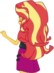 Size: 1845x2520 | Tagged: safe, edit, edited screencap, editor:mrtoonlover83, screencap, sunset shimmer, human, equestria girls, g4, background removed, bunset shimmer, butt, female, not a vector, rear view, simple background, solo, transparent background