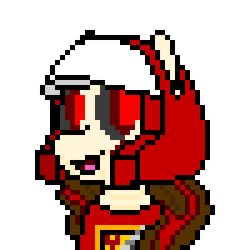 Size: 300x300 | Tagged: safe, artist:nukepony360, oc, oc only, oc:vocal pitch, pony, robot, robot pony, mlp fim's fourteenth anniversary, armor, autobot, blaster, clothes, cosplay, costume, digital art, female, halloween, halloween costume, helmet, mare, nightmare night, pixel art, simple background, solo, transformers, transparent background