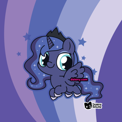 Size: 1000x1000 | Tagged: safe, artist:daieny, princess luna, alicorn, g4, chibi, cute, lunabetes, solo