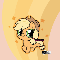 Size: 1000x1000 | Tagged: safe, artist:daieny, applejack, earth pony, pony, g4, chibi, cute, jackabetes, solo