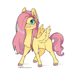 Size: 911x877 | Tagged: safe, artist:lululaozi, fluttershy, pegasus, pony, g4, cloven hooves, colored hooves, female, hooves, mare, simple background, solo, white background