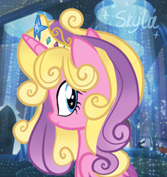 Size: 774x820 | Tagged: safe, artist:equmoria, princess skyla, alicorn, pony, g4, base used, crown, female, jewelry, older, older skyla, regalia, solo, watermark