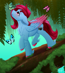 Size: 4000x4500 | Tagged: safe, artist:decemberbreeze, oc, oc only, pegasus, pony, commission, outdoors, pegasus oc, solo, ych result