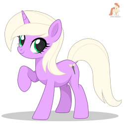 Size: 2500x2500 | Tagged: safe, artist:r4hucksake, oc, oc:pearl violet, pony, unicorn, female, horn, mare, raised hoof, simple background, solo, transparent background