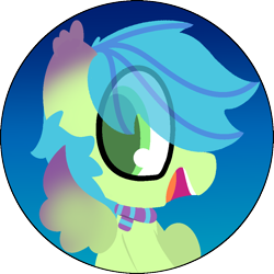 Size: 1004x1004 | Tagged: safe, artist:moonydusk, oc, oc only, oc:emerald sprint, pegasus, pony, clothes, eye clipping through hair, gradient background, green eyes, male, scarf, simple background, solo, stallion, striped scarf, transparent background, wings