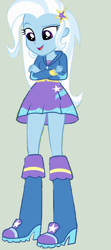 Size: 470x1060 | Tagged: safe, trixie, equestria girls, g4, boots, clothes, high heel boots, hoodie, shirt, shoes, skirt, solo, trixie wearing her boots