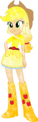 Size: 565x1800 | Tagged: safe, artist:mirai-digi, applejack, human, equestria girls, g4, alternate hair color, boots, clothes, ethereal mane, galaxy mane, high heel boots, shirt, shoes, simple background, skirt, solo, sparkles, sparkly hair, sparkly shoes, transparent background