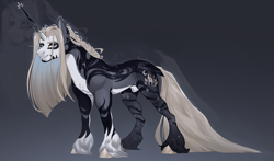 Size: 4489x2644 | Tagged: safe, artist:charlotte38, oc, pony, unicorn, horn, male, nudity, sheath, solo, stallion