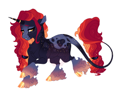 Size: 4400x3400 | Tagged: safe, artist:gigason, oc, oc only, oc:ember gleam, pony, unicorn, adoptable, appaloosa, blank flank, blaze (coat marking), blue coat, body freckles, brown pupils, chest fluff, cloven hooves, coat markings, colored, colored eyebrows, colored hooves, colored horn, colored pinnae, colored pupils, eyelashes, facial markings, fetlock tuft, flat colors, freckles, gold hooves, gradient fetlocks, gradient hooves, gradient legs, grin, hair accessory, hair tie, hooves, horn, leonine tail, lidded eyes, long mane, long tail, looking back, mane tie, multicolored mane, multicolored tail, nonbinary, nonbinary oc, obtrusive watermark, offspring, parent:oc:star spot, parent:sunset shimmer, parents:canon x oc, raised hoof, raised leg, red mane, red tail, shiny hooves, shoulder freckles, simple background, smiling, socks (coat markings), solo, splotches, standing on two hooves, striped horn, tail, tail freckles, tail markings, thick eyelashes, three quarter view, tied mane, transparent background, unicorn horn, unicorn oc, watermark, wavy mane, wavy tail, yellow eyes, yellow hooves