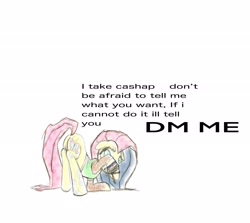 Size: 2048x1825 | Tagged: safe, artist:mortalcoil17, fluttershy, pegasus, pony, commission open, english, female, mare, simple background, text, white background