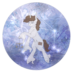 Size: 2500x2500 | Tagged: artist needed, safe, oc, oc only, oc:dorm pony, pony, unicorn, horn, libra, scales, solo, stars