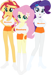 Size: 408x598 | Tagged: safe, artist:sturk-fontaine, fluttershy, rarity, sunset shimmer, human, equestria girls, g4, base used, big breasts, breasts, busty fluttershy, busty rarity, busty sunset shimmer, butterfly hairpin, female, hooters, huge breasts, simple background, trio, trio female, white background