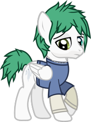 Size: 884x1189 | Tagged: safe, artist:lightningbolt, derpibooru exclusive, pegasus, pony, .svg available, awsten knight, clothes, dyed mane, dyed tail, facial hair, folded wings, frown, heterochromia, jewelry, lidded eyes, long sleeves, looking at you, male, necklace, ponified, raised hoof, shirt, show accurate, simple background, solo, stallion, standing, svg, t-shirt, tail, transparent background, vector, waterparks, wings