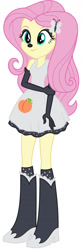 Size: 595x1800 | Tagged: safe, artist:avazquez9, fluttershy, human, equestria girls, g4, boots, clothes, high heel boots, polka dot socks, shirt, shoes, simple background, skirt, socks, solo, white background