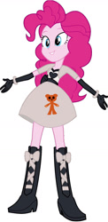 Size: 828x1703 | Tagged: safe, artist:avazquez9, pinkie pie, human, equestria girls, g4, boots, clothes, high heel boots, jacket, shirt, shoes, simple background, skirt, solo, vest, white background