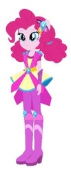 Size: 129x314 | Tagged: safe, pinkie pie, human, equestria girls, g4, alternate clothes, boots, crystal guardian, female, high heel boots, ponied up, shoes, simple background, solo, white background