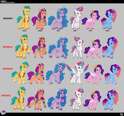 Size: 4779x4491 | Tagged: safe, hitch trailblazer, izzy moonbow, misty brightdawn, pipp petals, sunny starscout, zipp storm, earth pony, pegasus, pony, unicorn, g5, my little pony: tell your tale, official, concept art, female, horn, male, mane five, mane six (g5), mane stripe sunny, mare, rebirth misty, royal sisters (g5), siblings, sisters, stallion