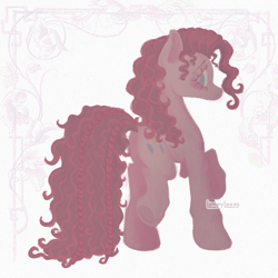 Size: 1500x1500 | Tagged: safe, artist:lompyloops, part of a set, pinkie pie, earth pony, pony, g4, alternate hairstyle, butt, female, long tail, looking at you, mare, plot, profile, solo, standing on two hooves, tail