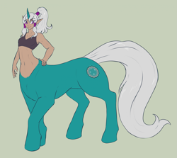 Size: 2031x1814 | Tagged: safe, artist:sepisnake, oc, oc only, oc:seabreeze, centaur, unicorn, taur, concave belly, female, horn, simple background, solo