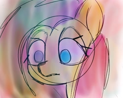 Size: 3000x2400 | Tagged: safe, artist:boneappleteeth, fluttershy, crappy art, empty, female, sad, solo, solo female