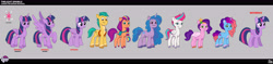 Size: 6932x1624 | Tagged: safe, edit, edited screencap, screencap, hitch trailblazer, izzy moonbow, misty brightdawn, pipp petals, sunny starscout, twilight sparkle, zipp storm, alicorn, pony, g5, my little pony: tell your tale, twilight sparkle (alicorn)