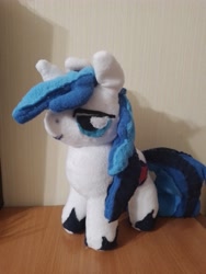 Size: 3000x4000 | Tagged: safe, artist:jbond, shining armor, pony, unicorn, g4, handmade, horn, indoors, irl, male, photo, photography, plushie, solo, stallion, unshorn fetlocks