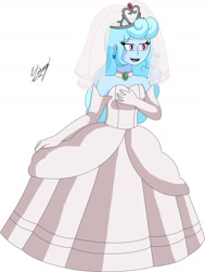 Size: 1280x1695 | Tagged: safe, artist:denisseguadiana, oc, oc only, oc:jemimasparkle, human, equestria girls, g4, breasts, busty oc, clothes, cute, dress, evening gloves, female, gloves, gown, long gloves, ocbetes, open mouth, open smile, princess peach, smiling, super mario bros., veil, wedding dress, wedding gown, wedding veil