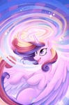 Size: 1686x2560 | Tagged: safe, artist:natalie haines, idw, official comic, princess cadance, alicorn, pony, g4, official, comic cover, cover, cover art, female, horn, magic, mare, my little pony: rise of cadance, open mouth, open smile, smiling, solo, sparkles, wings