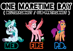 Size: 1554x1080 | Tagged: safe, artist:prixy05, sunny starscout, windy, oc, oc:prixy, earth pony, pegasus, pony, unicorn, g5, :p, adoraprixy, black background, chicago fire, coat markings, cute, female, group, horn, looking at you, mane stripe sunny, mare, ocbetes, scary, simple background, smiling, smiling at you, socks (coat markings), spread wings, tongue out, trio, trio female, wings