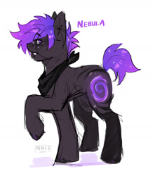 Size: 1269x1434 | Tagged: safe, artist:itssilver, oc, oc only, oc:nebula, earth pony, pony, simple background, solo, white background