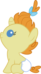 Size: 3000x5381 | Tagged: safe, artist:cloudy glow, pumpkin cake, pony, unicorn, g4, female, foal, horn, looking up, simple background, sitting, solo, transparent background, vector