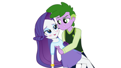 Size: 1920x1080 | Tagged: safe, artist:georgegarza01, rarity, spike, human, equestria girls, g4, clothes, female, human spike, humanized, male, ship:sparity, shipping, simple background, skirt, straight, transparent background