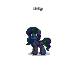 Size: 600x600 | Tagged: safe, artist:veprem, oc, oc only, oc:unity, ashes town, fallout equestria, animated, artificial alicorn, blue alicorn (fo:e), female, fusion, gif, green alicorn (fo:e), mare, mutant, oc fusion, pixel art, purple alicorn (fo:e), simple background, sprite, transparent background