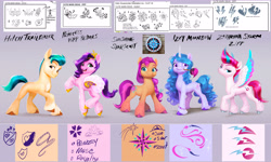 Size: 7016x4200 | Tagged: safe, artist:kelly grupczynski, hitch trailblazer, izzy moonbow, pipp petals, sunny starscout, zipp storm, earth pony, pegasus, pony, unicorn, g5, my little pony: a new generation, official, concave belly, concept art, cutie mark, female, hitch trailblazer's cutie mark, horn, izzy moonbow's cutie mark, male, mane five, mare, old names, pipp petals' cutie mark, skinny pipp, slender, stallion, sunny starscout's cutie mark, sunny starscout's lighthouse, thin, zipp storm's cutie mark