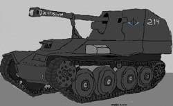 Size: 480x294 | Tagged: safe, artist:provoditi, tank, changeling, equestria at war mod, g4, army, german, military, nashorn, panzer, tank (vehicle), tank destroyer, wehrmacht, world war ii