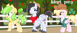 Size: 1280x549 | Tagged: safe, artist:vi45, oc, oc only, pegasus, pony, clothes, female, hat, male, mare, outdoors, shirt, stallion